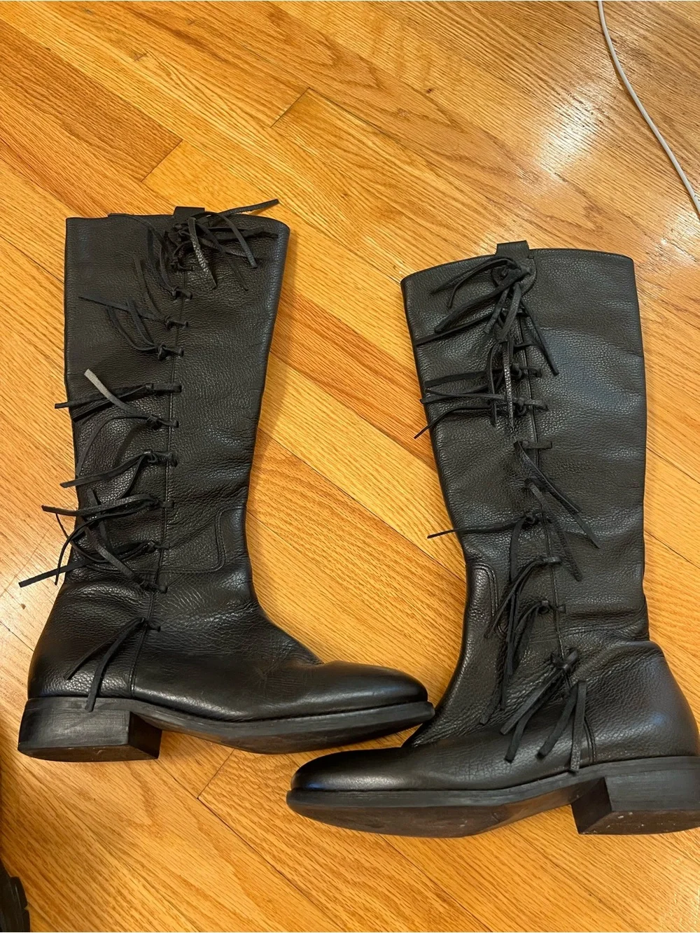Matisse Ramsey leather fringe Riding Boots Black made in Brazil
